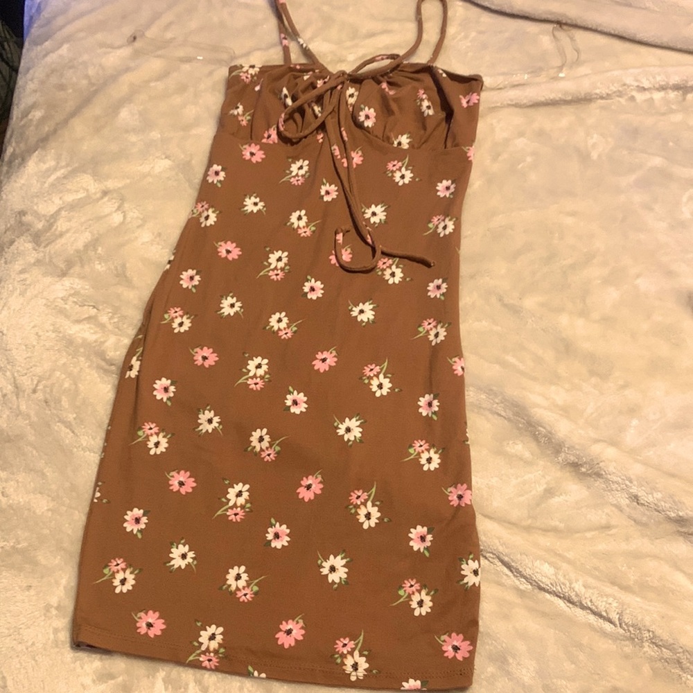 Brown flower dress, ♡︎